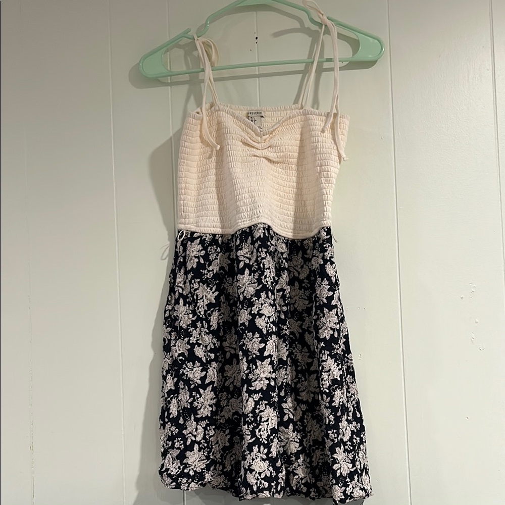 Floral Black and Cream Dress